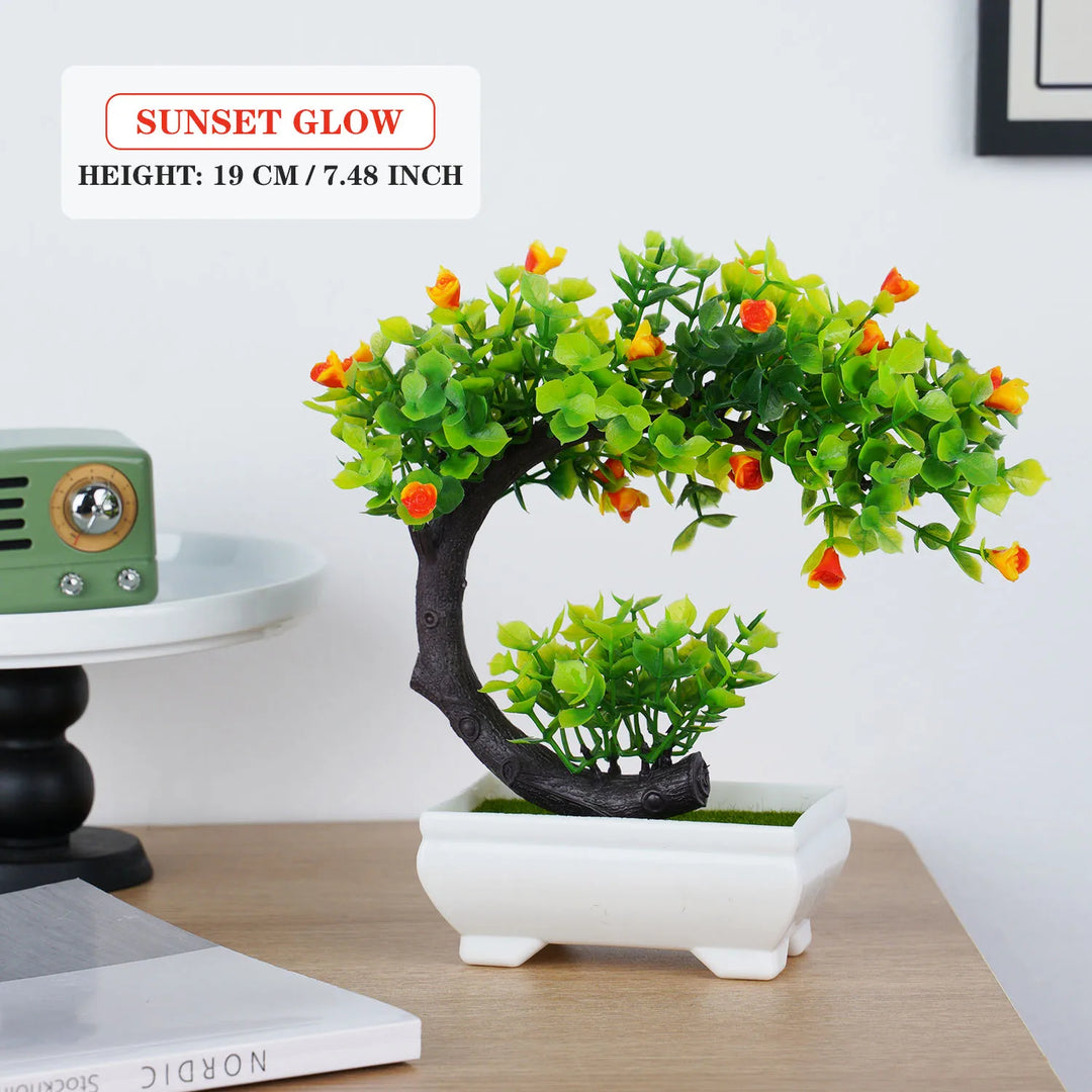 Artificial Plants Bonsai Small Tree Simulation Pot Plants Fake Flowers Table Potted Ornaments for Garden Home Hotel Decoration