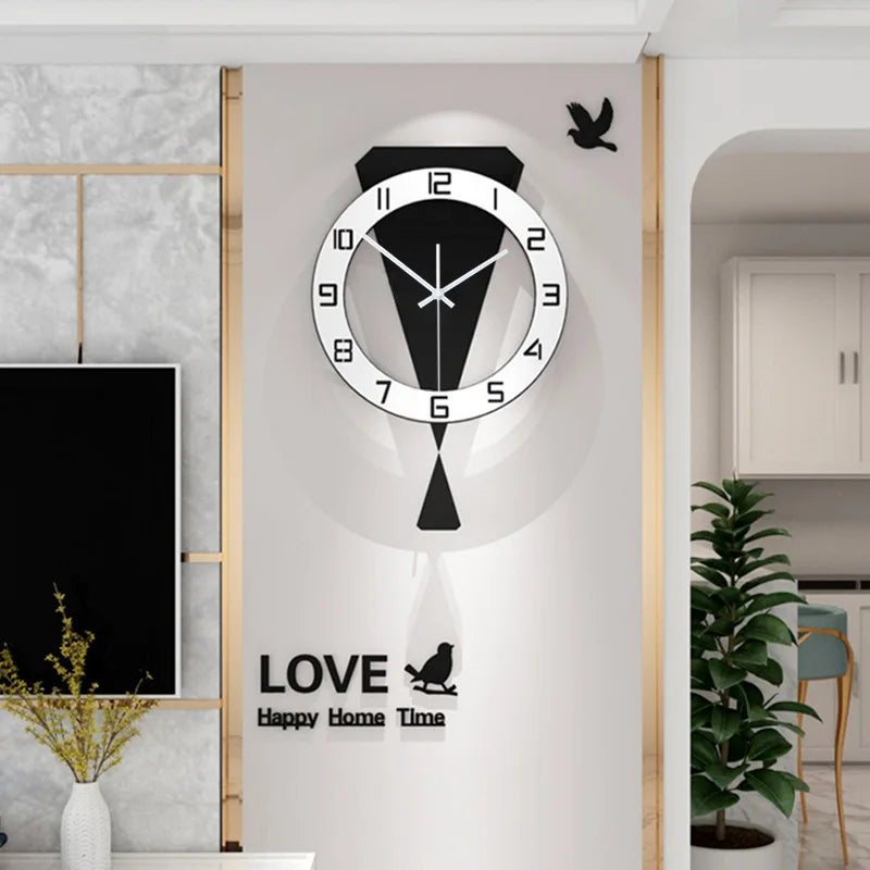 Swinging Wall Clock Living Room Luxury Home Decoration Restaurant Entrance Silent Wall Hanging Clock Living Room Decoration