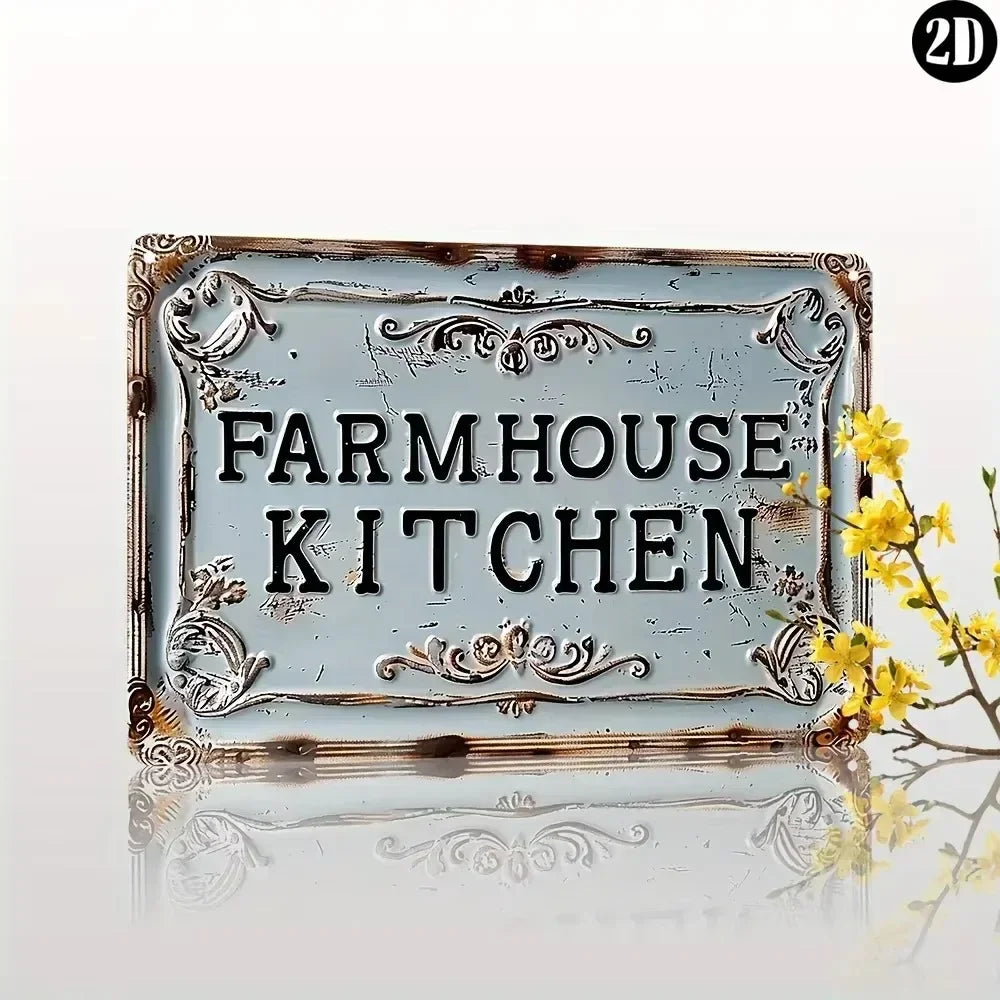 Farmhouse Sign Aluminum Wall Hanging 2D Flat Print Perfect Multipurpose Rustic Decor for Home Garden Outdoor Spots
