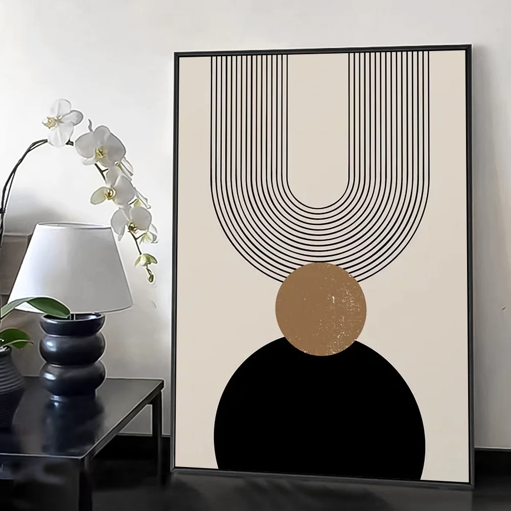 Bohemian styleAbstract Geometric Line boho Poster HD art sticky wall waterproof home living room bedroom bar aesthetic decoratio