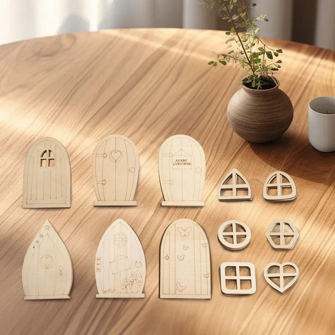 Creative Fairy Decor Ideas Wooden Decor 48 Pieces Set DIY Craft Kit Creative Decorating Multiple Crafting Activities