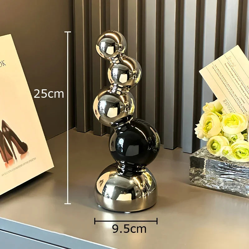 Spherical Sculpture Ornaments Desk Decoration Modern Crafts Abstract Ceramic Statue Room Aesthetics Decor