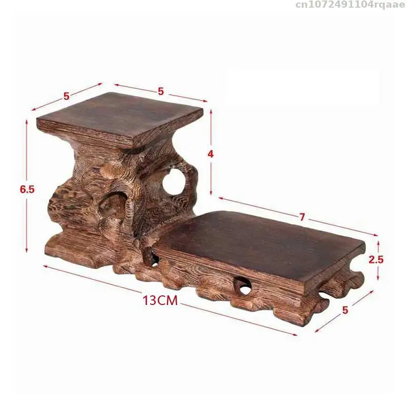 Miniature Wood Bases Figurine Display Stand Vase Flower Pot Holder Coffee Tea Sets Pedestal Bonsai Plant Rack Home Decoration