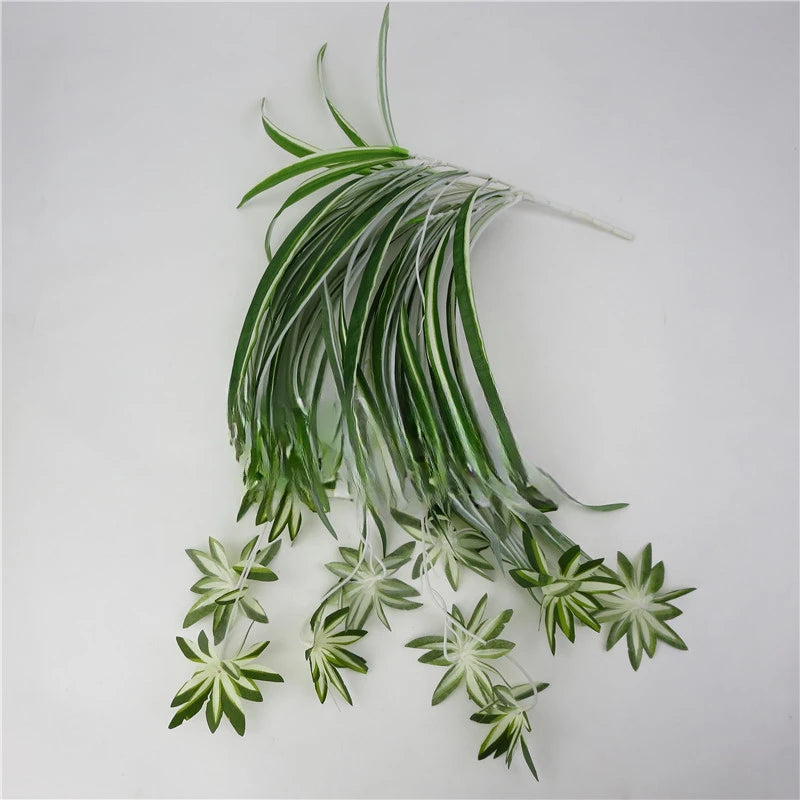 Artificial Plants Wall Hanging Chlorophytum Potted Green Plants PVC Fake Plants Simulation Flower for Wedding Party Home Decor