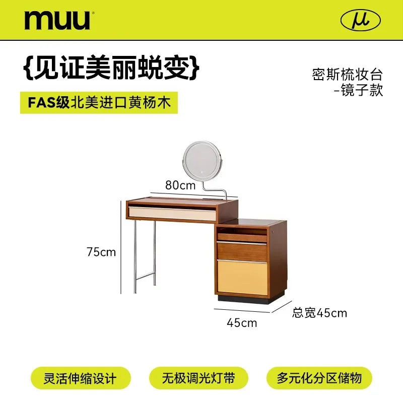 Industrial Women Dressing Table Bedroom Wooden Modern Drawers Dressing Table Makeup Storage Tocador De Maquillaje Furnitures