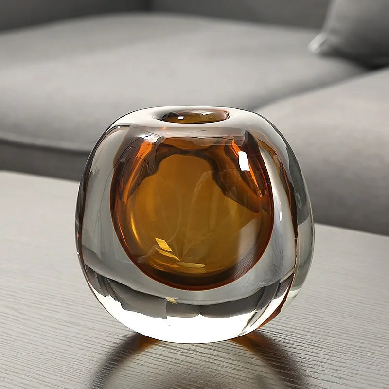 Nordic Vases Modern Flower Bottle Glass Minimalist Flower Vase Luxury Flowerpots Design Table Decoration Interior Accessories