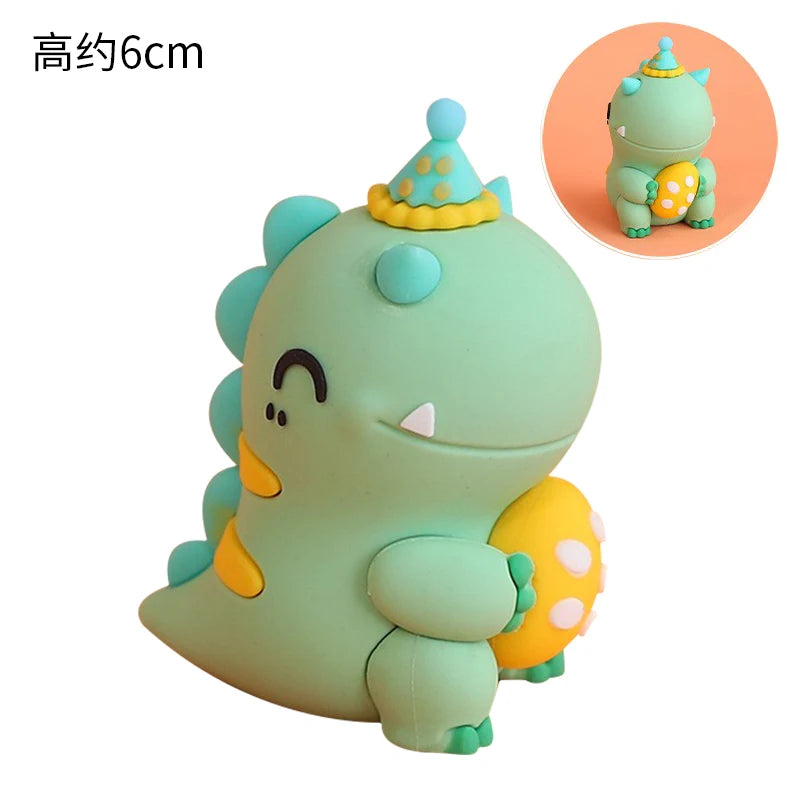Home Decorative Statues Cake Topper Decorated with Cute Forest Animals Dinosaurs Bears Rabbit Circus Clowns Statues Mini Version