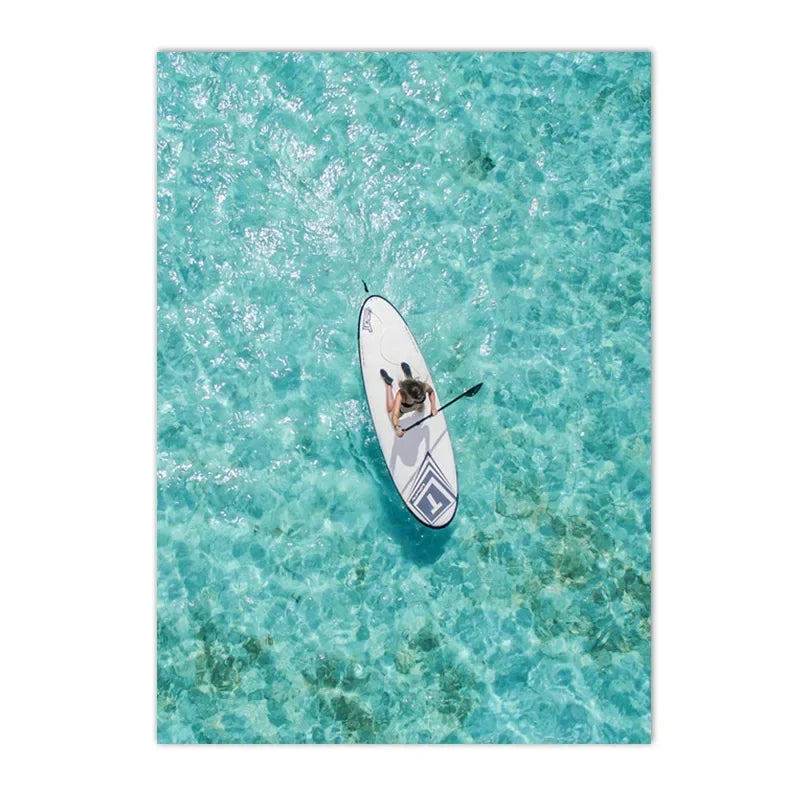 Coastal Seascape Canvas Painting Wall Art Picture Beach Blue Ocean Wave Sea Water Surf Posters And Prints Living Room Home Decor