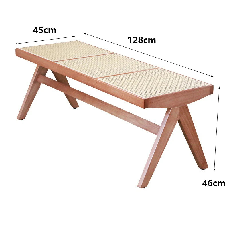 Vintage Wooden Stools Bench Woven Stools Modern Living Room Ottomans Outdoor Single Person Ottomans Entrance Hall Furniture