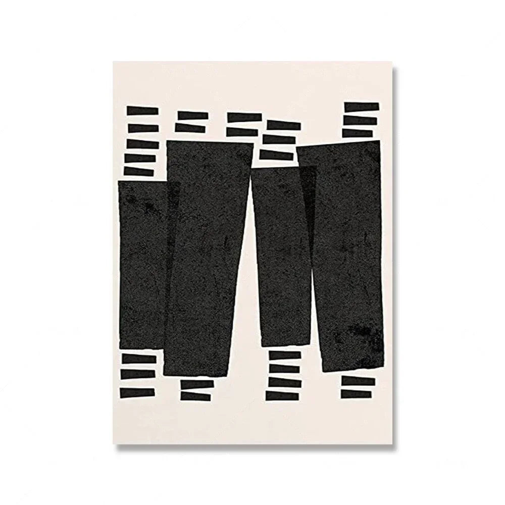 Modern Abstract Wall Art Mid Century Geometric Black Arches HD Canvas Print Poster Home Living Room Bedroom Decoration