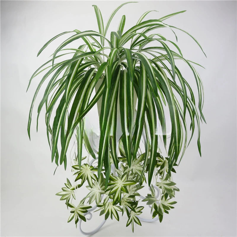 Artificial Plants Wall Hanging Chlorophytum Potted Green Plants PVC Fake Plants Simulation Flower for Wedding Party Home Decor