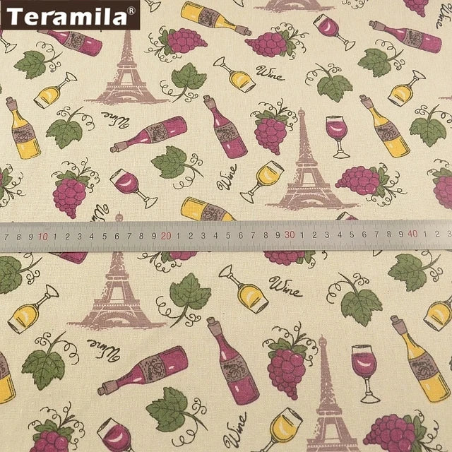 Map of the Word Canvas Linen Fabric TERAMILA Home Textile Tela Metro Sewing Material Tissu Tablecloth Pillow Curtain Cushion