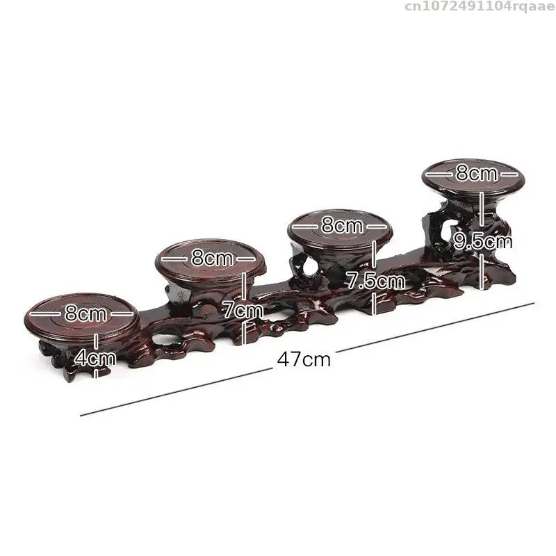 Natural Solid Wood Miniature Bases Figurine Vase Flower Pot Holder Coffee Tea Sets Pedestal Bonsai Plant Rack Home Decoration