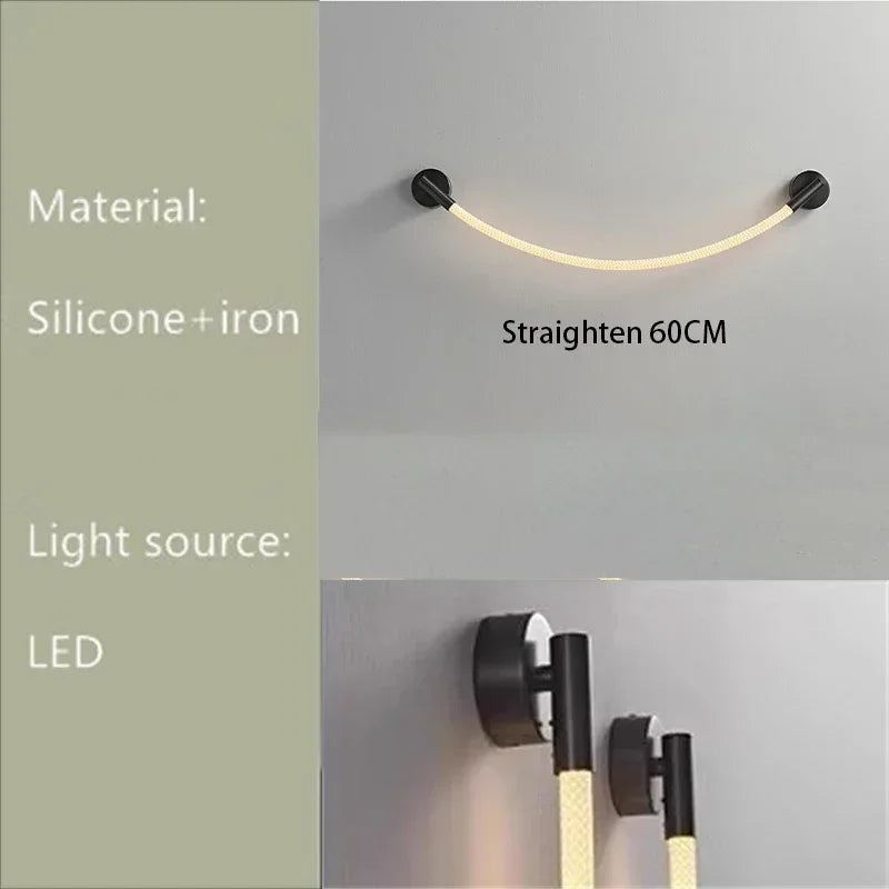 Minimalist Living Room Bar DIY Creative Music Note Art Linear Light Bedroom Bedhead Corridor Atmosphere Decorative Wall Light