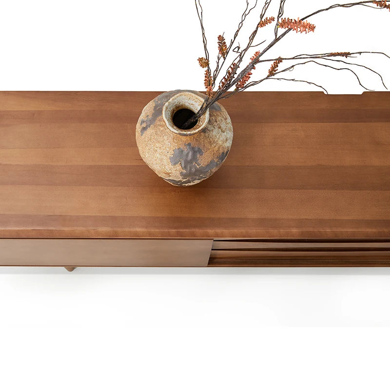 Elegant Retro Chinese Style Wood Cabinet Harmonious Blend of Tradition and Modern Craftsmanship for Living Room Storage Decor