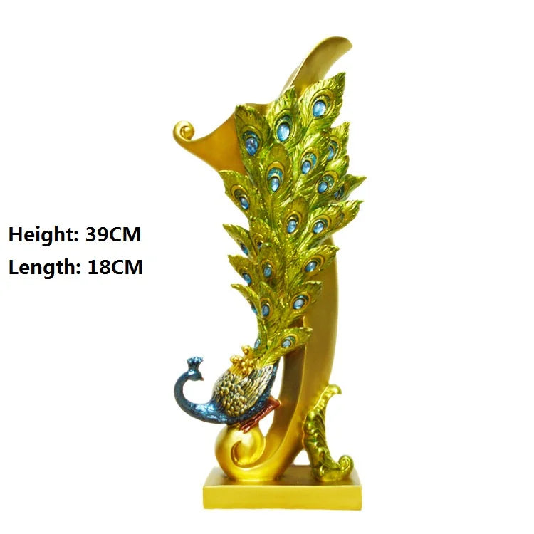 Creative Resin Peacock Decor Statue Sculpture Bookshelf Decor Accents Modern Decorative Desktop Figurine Accessories Gift