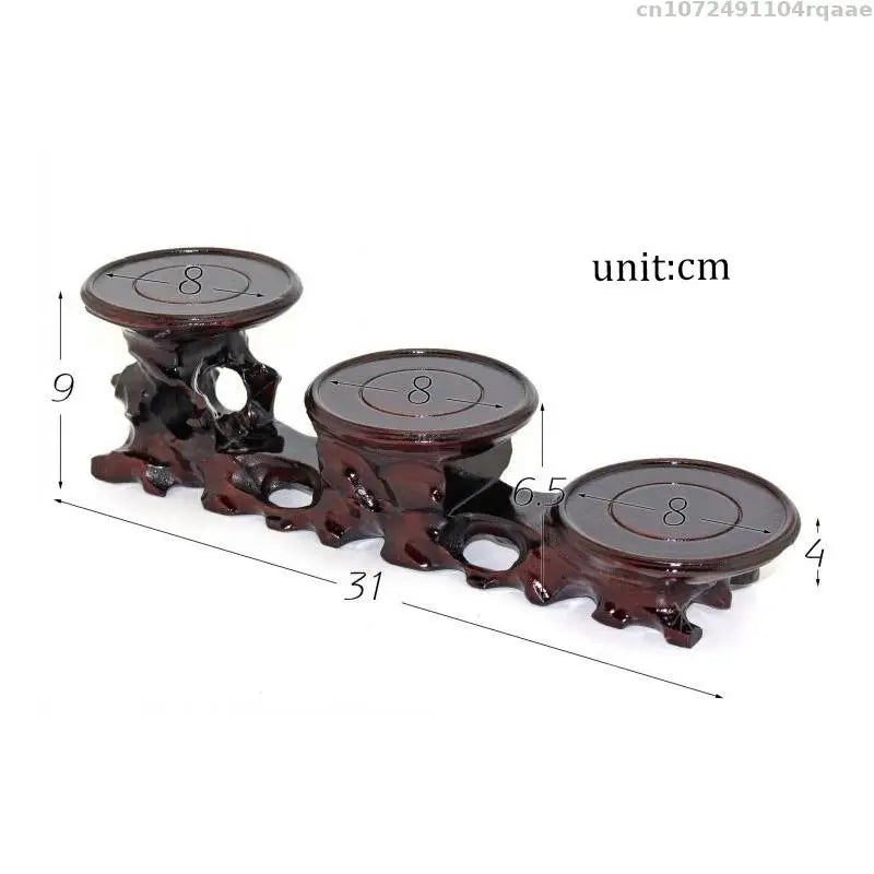 Natural Solid Wood Miniature Bases Figurine Vase Flower Pot Holder Coffee Tea Sets Pedestal Bonsai Plant Rack Home Decoration