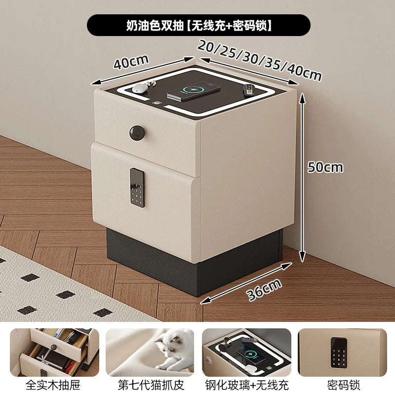 Minimalist Storage Nightstand Aesthetic Lamp Smart White Nightstand Drawer Cabinet Mesita De Noche Dormitorio Home Furniture
