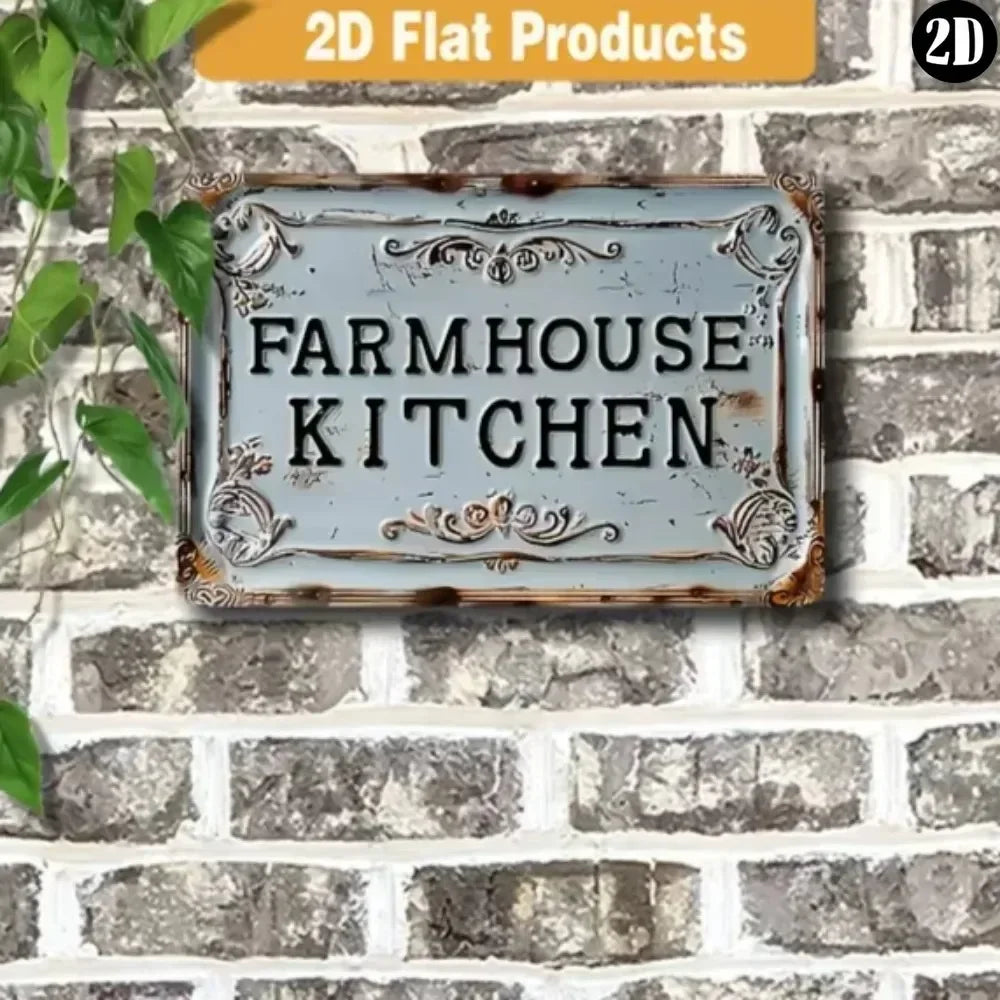 Farmhouse Sign Aluminum Wall Hanging 2D Flat Print Perfect Multipurpose Rustic Decor for Home Garden Outdoor Spots
