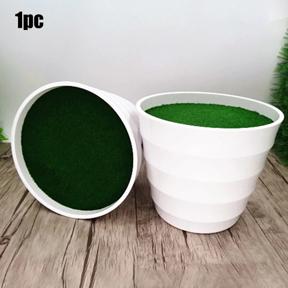Artificial Pot Plants Pot Nursery Pot Artificial Lawn Vase White Plastic Thick Plants Flower Pot Home Garden Decorations