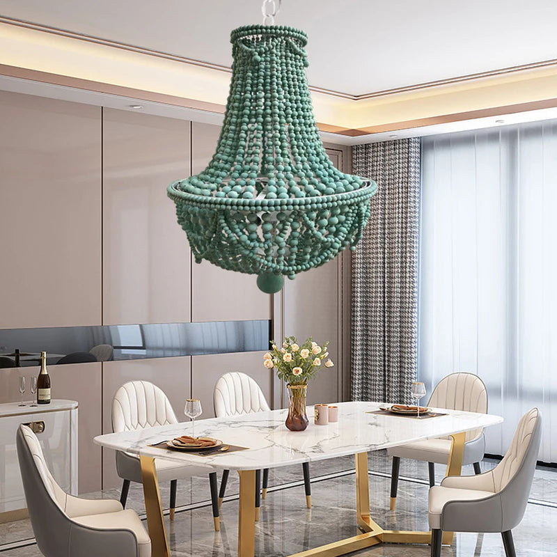 Nordic rural Bohemian style LED chandeliers wooden ceiling lamp living room dining room bedroom Decor Indoor lighting
