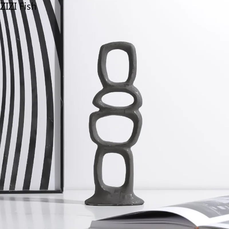 Minimalist Ceramic Ornaments Abstract Art Sculpture Home Accessories Living Room Statue Miniatures Decoration Crafts Figurines