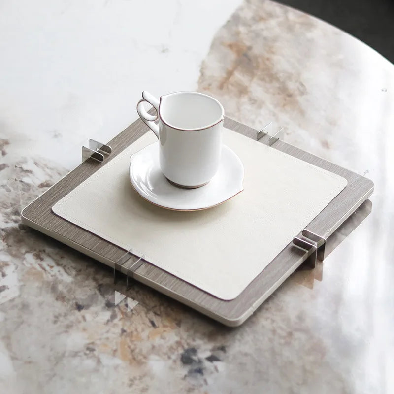 Decorative Tray Storage Trays Aesthetic Leather Decoration Plates Luxury Elegant Creative Pretty Bedroom Plate Table Decorations