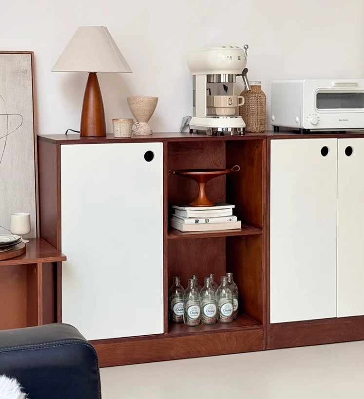 Vintage Accent Cabinet Unique Design Extendable Side Table For Living Room Farmhouse Or Apartment