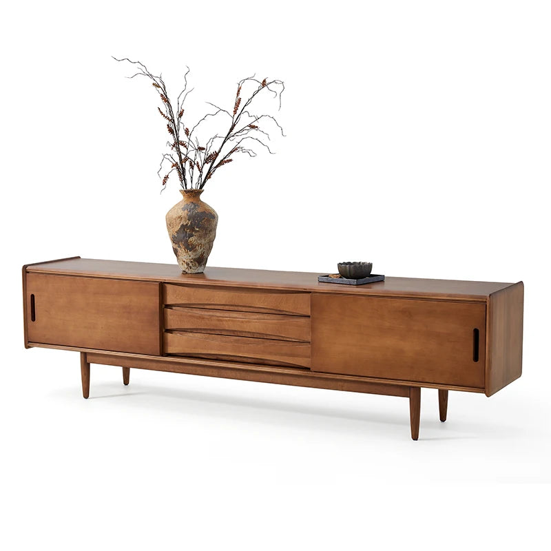 Elegant Retro Chinese Style Wood Cabinet Harmonious Blend of Tradition and Modern Craftsmanship for Living Room Storage Decor