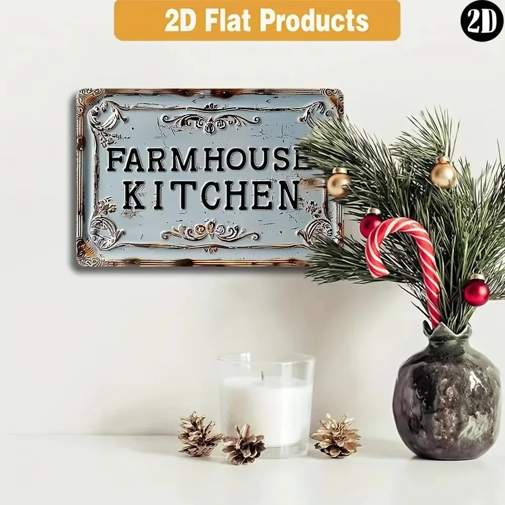 Farmhouse Sign Aluminum Wall Hanging 2D Flat Print Perfect Multipurpose Rustic Decor for Home Garden Outdoor Spots