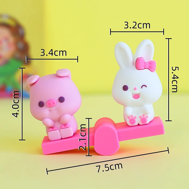 Home Decorative Statues Cake Topper Decorated with Cute Forest Animals Dinosaurs Bears Rabbit Circus Clowns Statues Mini Version