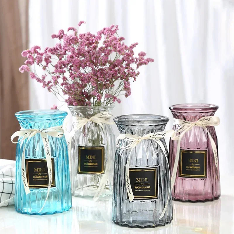 Flower Vase, Green Plants Hydroponic Device, Origami Flower Arranging, Nordic Decoration, Home Contracted Flower Glass Vase