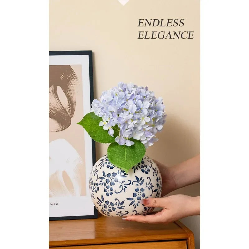 Blue and White Porcelain Vase Flower Arrangement Living Room Decorations Medieval Ceramics Retro Home Decorations Chinese Wine
