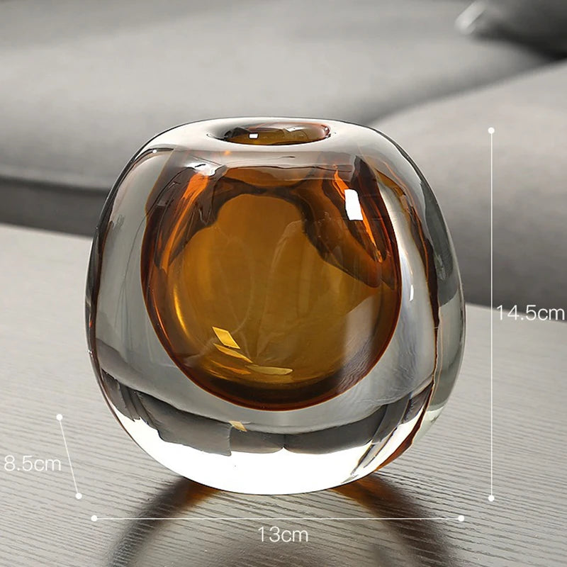 Nordic Vases Modern Flower Bottle Glass Minimalist Flower Vase Luxury Flowerpots Design Table Decoration Interior Accessories