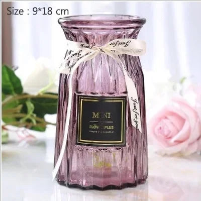 Flower Vase, Green Plants Hydroponic Device, Origami Flower Arranging, Nordic Decoration, Home Contracted Flower Glass Vase