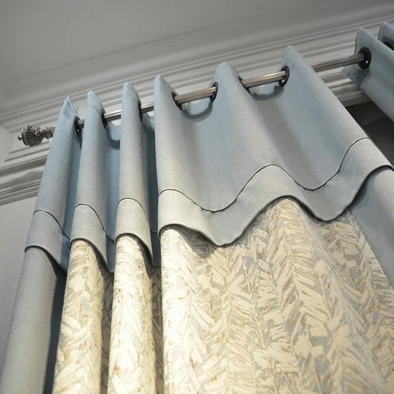 Modern Curtains for Living Room Bedroom Dining Luxury American Nordic Blackout Shading Color Matching Curtains Customize