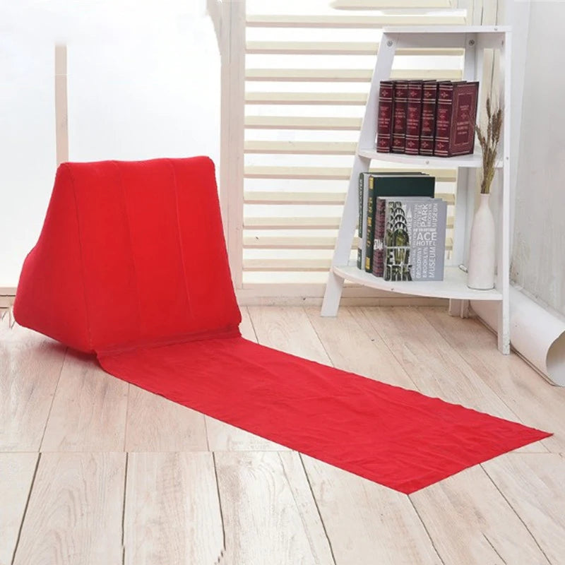 Inflatable Wedge Pillow With Mat PVC Flocking Travel Portable Back Support Triangle Cushion Beach Pillow
