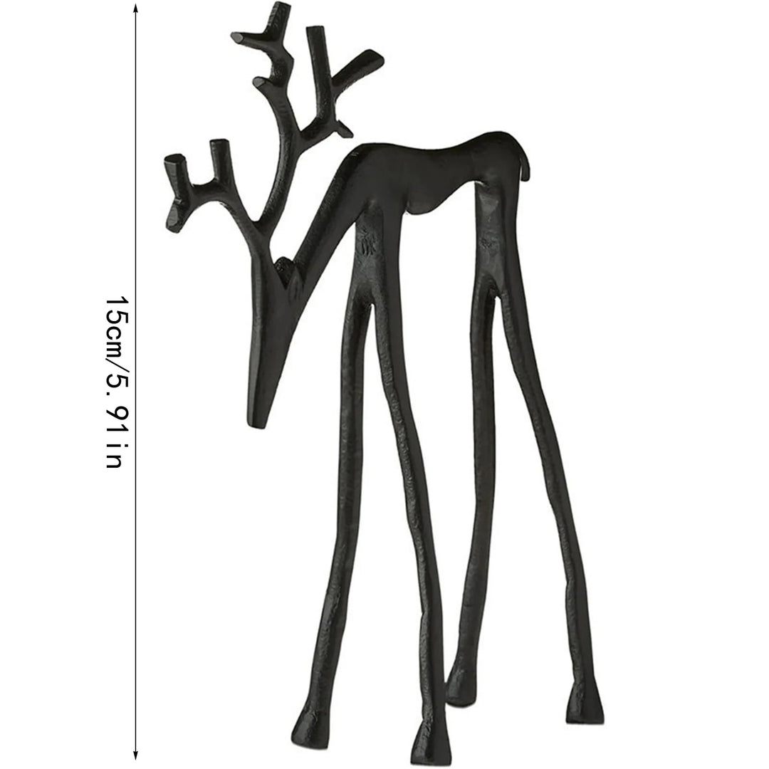 Metal Deer Desktop Decor Deer Statue Christmas Decoration Modern Christmas Figurine Elegant Indoor Desktop Art Decorative Items