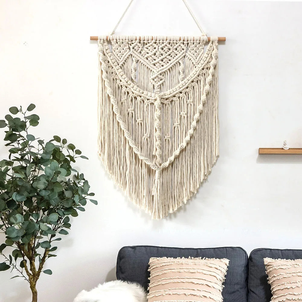 Modern Simple Home Wall Decor Tapestry 2025 New Pure Handmade Woven Fabric Nordic Style Boho Home Room Decoration Tapestries