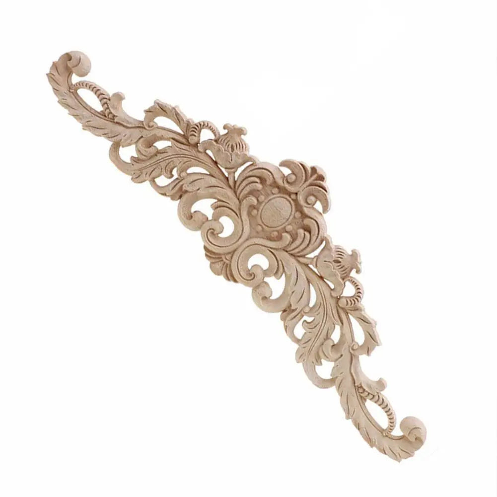 Accent Wall Wood Appliques Gothic Decorative Woodcarving Decals For Furniture Corner Home Decor Flowers Decal Floral