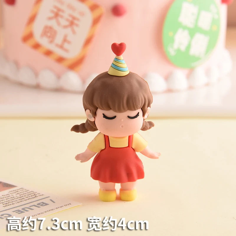 Home Decorative Statues Cake Topper Decorated with Cute Forest Animals Dinosaurs Bears Rabbit Circus Clowns Statues Mini Version