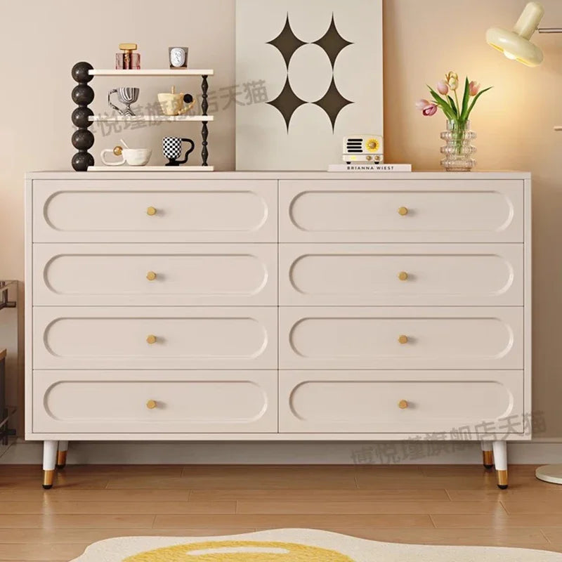Modern Simple Dresser Cabinet Minimalist Cream Hidden Storage Living Room Cabinets Stylish Handles Dressoir Kast Furniture