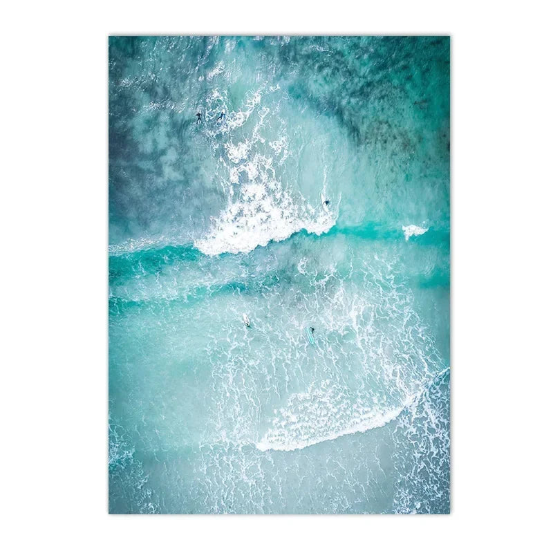Coastal Seascape Canvas Painting Wall Art Picture Beach Blue Ocean Wave Sea Water Surf Posters And Prints Living Room Home Decor