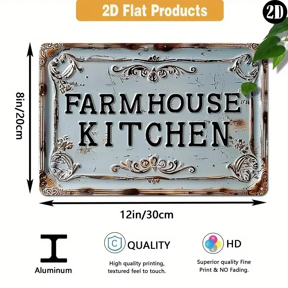Farmhouse Sign Aluminum Wall Hanging 2D Flat Print Perfect Multipurpose Rustic Decor for Home Garden Outdoor Spots