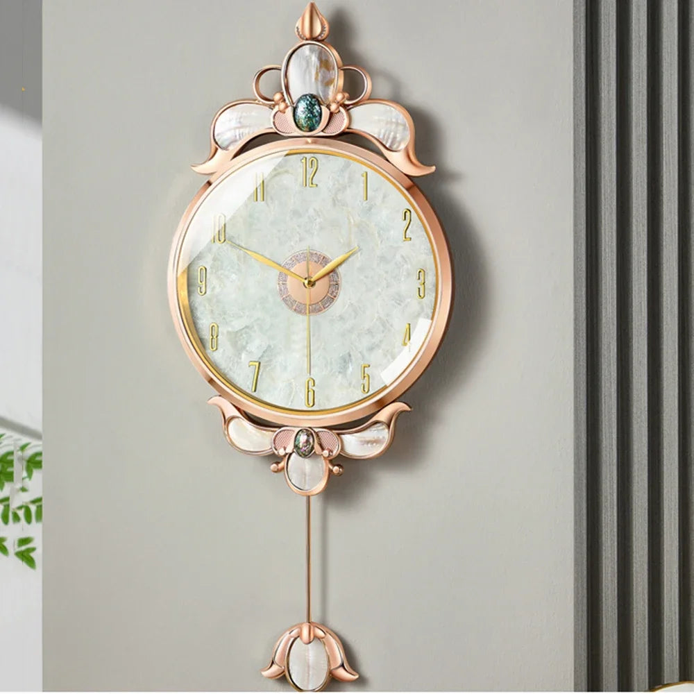 Classic Design Wall Clock Luxury Nordic Metal Digital Wall Clock Living Room Pendulum Relogio De Parede House Accessories