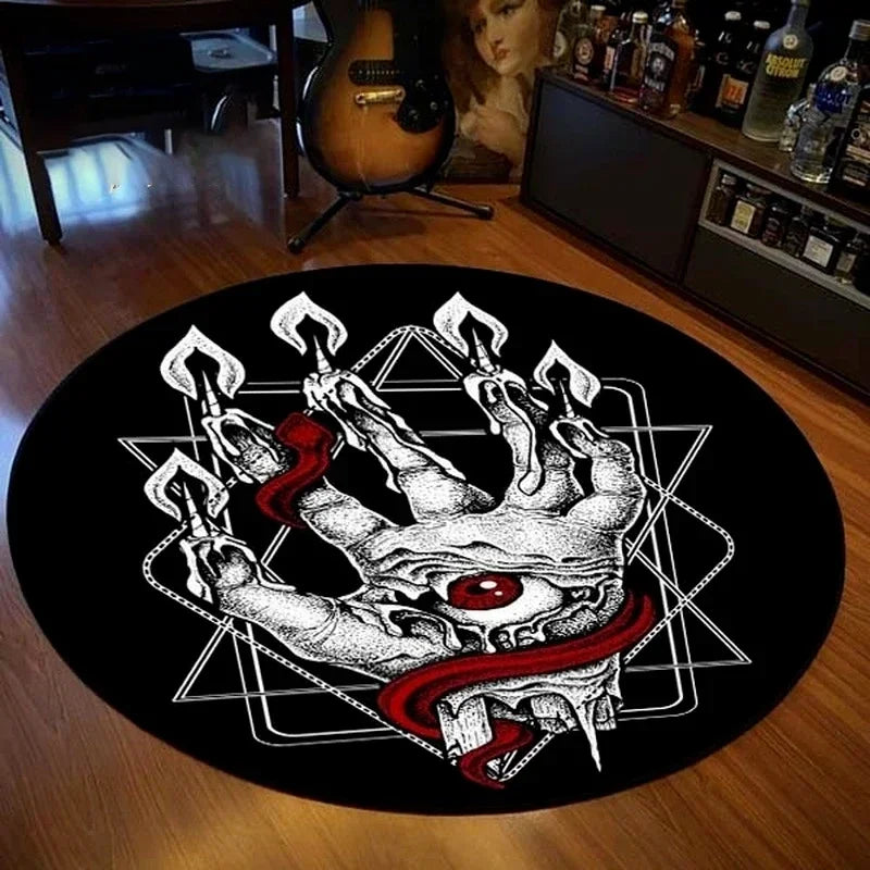 Home Decor Personalized Carpet Round  Gothic Satanic  Pet Mat Black  Divining  Bedroom rug