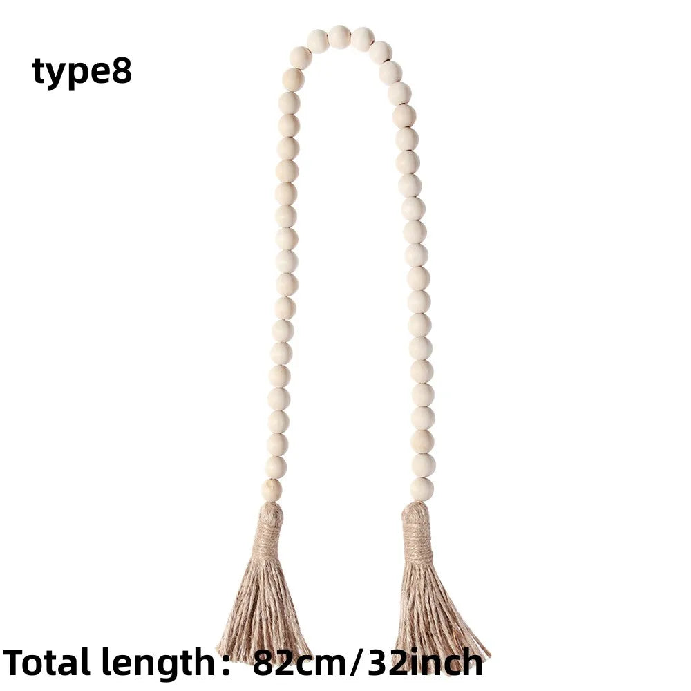 Farmhouse Wall Hanging Home Decor DIY Handmade  Tassel Bead Ornament Boho Gift with Tassels Decor Prayer Boho Beads