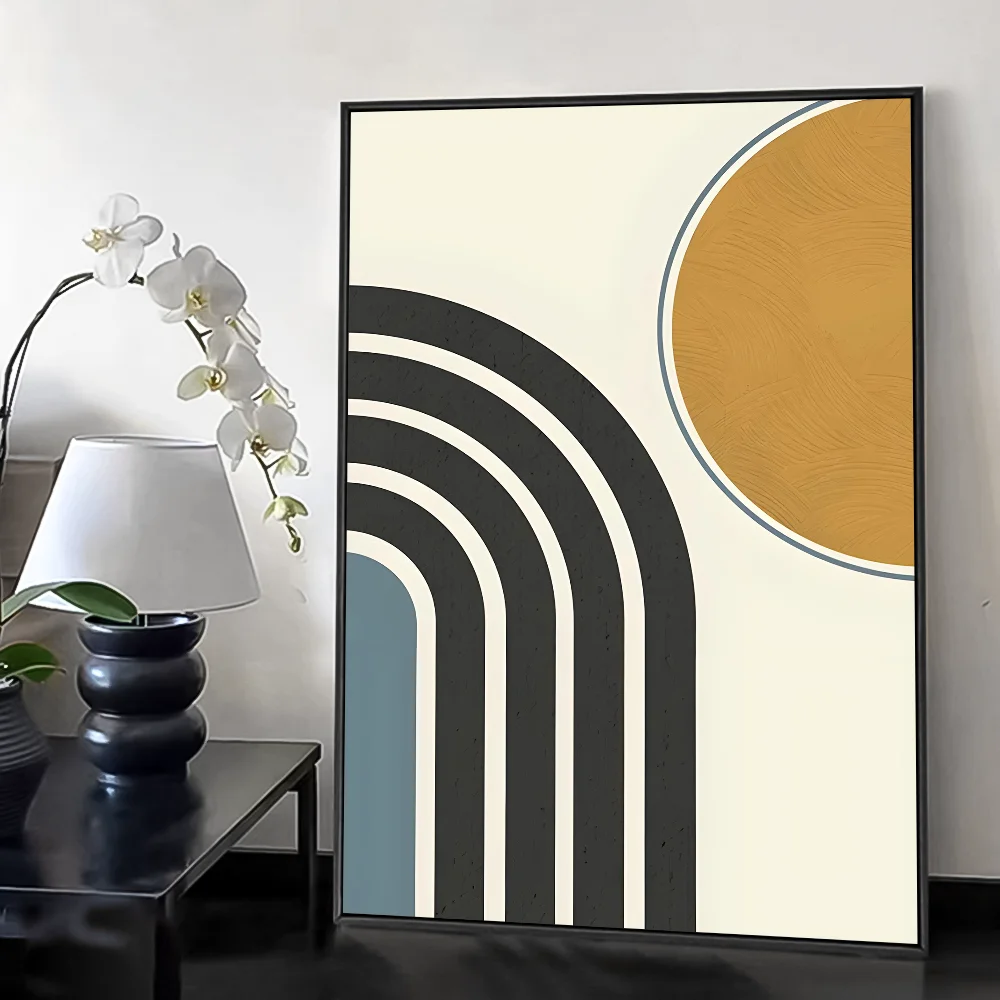 Bohemian styleAbstract Geometric Line boho Poster HD art sticky wall waterproof home living room bedroom bar aesthetic decoratio