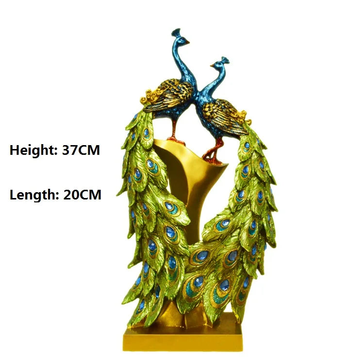 Creative Resin Peacock Decor Statue Sculpture Bookshelf Decor Accents Modern Decorative Desktop Figurine Accessories Gift