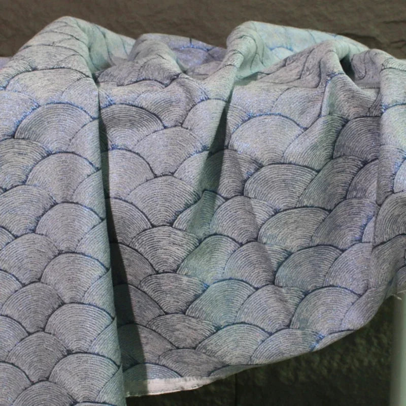 Textured Jacquard Fabric for Retro Dress Background Clothing Designer Cloth Apparel Diy Sewing Material